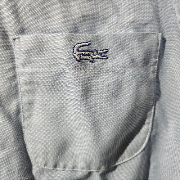 70s Vintage DAVID CRYSTAL LACOSTE Blue White Short Sleeve Dress - Size 8 - Picture 9 of 10